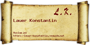 Lauer Konstantin névjegykártya